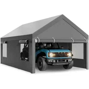 Heavy Duty 10x20 Carport Outdoods Canopy Garage Storage Shed Shelter Tent 8 Legs - Picture 1 of 8