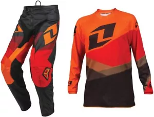 YOUTH MOTOCROSS MX KIT ONE INDUSTRIES ATOM PANTS JERSEY - SHIFTER ORANGE / RED - Picture 1 of 4