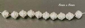 20 x Tibetan Style Alloy Spacer Beads Antique Silver 8x8mm Bicone Hole 1mm - Picture 1 of 2