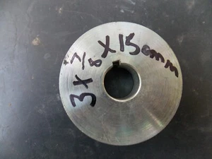 Steel Pulley 7/8" ID X 3" OD 15 mm. wide - Picture 1 of 3