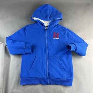 Tommy Hilfiger Jacket Medium 12/14 Blue Youth Full Zip Hoodie Fleece Lined #18 - Picture 1 of 14