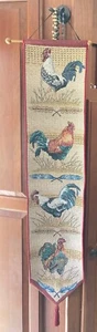 Woodworkers and Weavers Chicken Hen Rooster Tapestry Bell Pull Wall Hanging - Picture 1 of 6