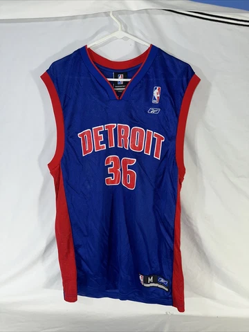 Reebok Team Apparel Detroit Pistons Ben Wallace Vintage NBA Jersey Size Men's M Cover