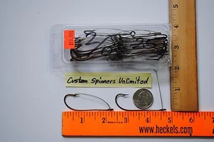 25 - #2/0 Mustad W3369A Weedless Single Worm Hooks Black Size bass lure pike NEW - Picture 1 of 5