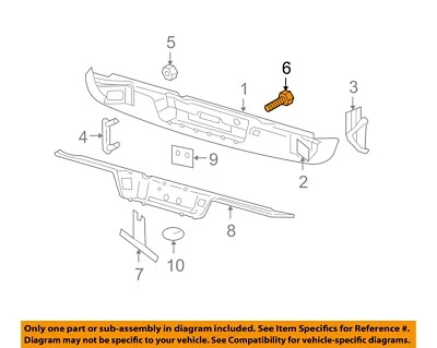 Componentes de parachoques trasero CHRYSLER OEM 05-11 Dakota - perno de parachoques 6507391AA Foto 1 de 2