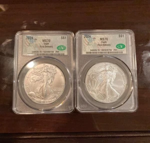 2024 $1 American Silver Eagle CAC MS70 First Delivery Founders Consecutive #'s - Picture 1 of 1