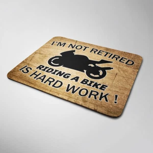 Motorbike Retirement Mouse Mat Funny Sarcastic Computer Laptop Office Gift - Picture 1 of 1