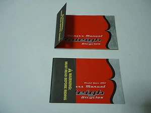 Raleigh Bicycles 2002 Owners Manual Bikes lot of 2 - Imagen 1 de 1