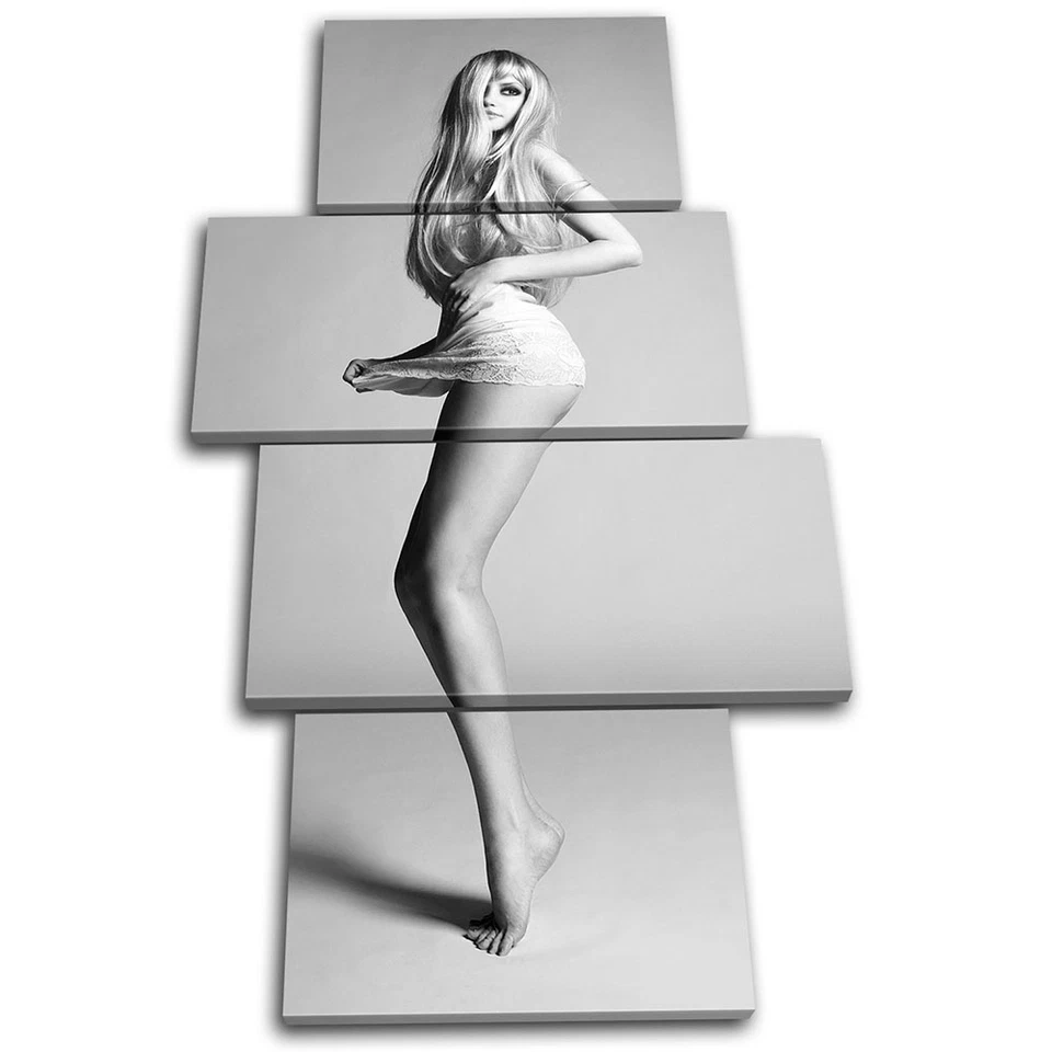 Sensual Blonde Sexy Girl Erotic MULTI CANVAS WALL ART Picture Print VA - Image 1 of 1