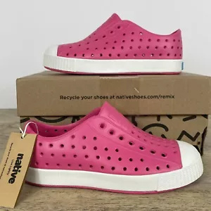 NATIVE Kid's Jefferson Slip On Classic Shoes 11 Hollywood Pink Shell White NWB - Picture 1 of 6