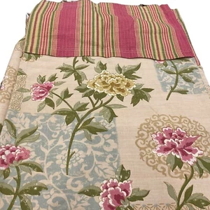 RARE Waverly Garden Room Floral Shower Curtain Stripes Peonies Peony Colorblock - Picture 1 of 13