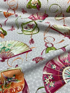 P Kaufmann Layla Slub Duck Platinum Butterfly Fabric By the Yard - Picture 1 of 6