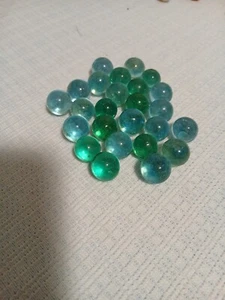 12mm Glacial Ice Clear Glass Peewee Marbles Transparent Green / Blue Tint Pk 25 - Picture 1 of 3