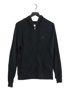 AllSaints Women's Hoodie L Black Cotton with Elastane Full Zip - Picture 1 of 6