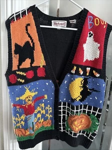 Bechamel Halloween Theme Black Embellishment Trick or Treat Size Small Vest - Picture 1 of 9