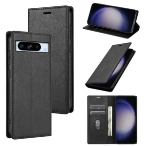 Stoßfeste Lederhülle für Google Pixel 8 Pro 6 7 Pro 7A Geldbörse Karte Flip Cover - Bild 1 von 17
