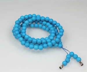 Erstellen Türkis 8 mm Mala Perlen echt hochwertig 108 Perlen Japa Gebet - Bild 1 von 2