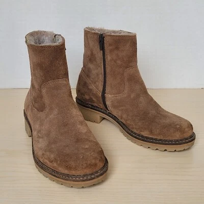Bos. & Co. HOST Brown Suede Side Zipper Ankle Lined Booties Size 37EU / US6.5 - Image 1 of 4