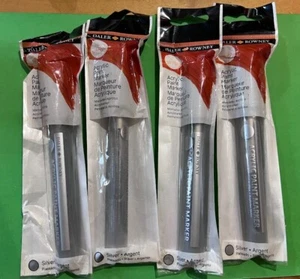 4 x New Sealed -Daler Rowney- Silver Acrylic Art Craft Tile Paint Markers -5.3ml - Picture 1 of 4