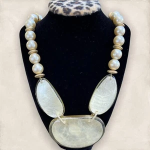 Lucite Scheiben und Perlen zehn Sterlingsilber Vermeil Abstandshalter Halskette Hawaii NEU - Bild 1 von 12