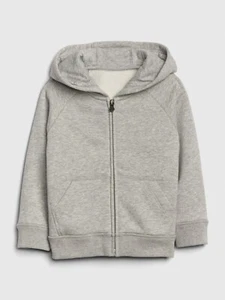 NEW GAP Toddler Boys Light Gray Heather Zip Front Hoodie Sweatshirt Size 4T - Picture 1 of 1