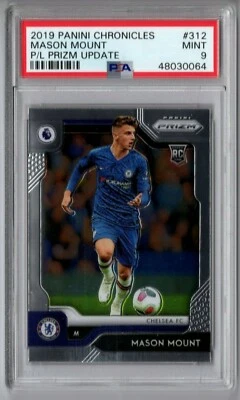 Mason Mount 2019-20 Chronicles Soccer EPL Prizm Update #312 Rookie RC PSA 9   - Image 1 of 2