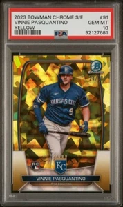 2023 Bowman Chrome Sapphire Vinnie Pasquantino Yellow Refractor (RC) PSA 10 Gem - Picture 1 of 2