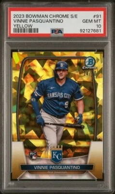 2023 Bowman Chrome Sapphire Vinnie Pasquantino Yellow Refractor (RC) PSA 10 Gem - Image 1 of 2