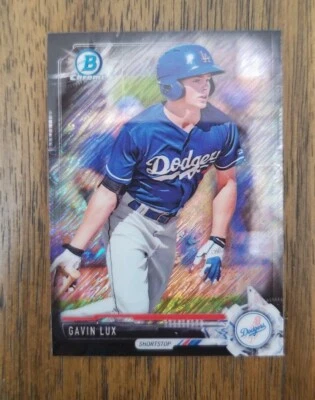 GAVIN LUX 2017 Bowman Chrome BLACK SHIMMER MINI SP RC 041/100 REFRACTOR! #BCP2 - Image 1 of 2