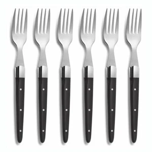 Comas Tafelgabel ACR Black 6er Set, Steakgabel, Edelstahl, Acryl, Schwarz, 21 cm - Bild 1 von 3