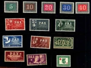 SWITZERLAND 1945 PAX CPLT 14V MNH SUPERB FRESH 5229x - Picture 1 of 1