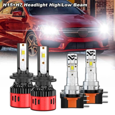 Для Mercedes-Benz CLA45 AMG 2014 2015 2016 2019 4x светодиодные фары дальнего/ближнего света - Изображение 1 из 4