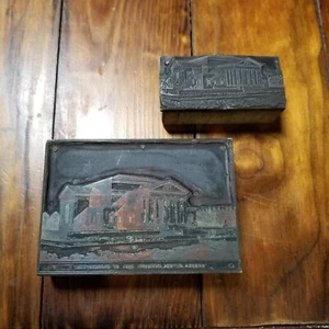 Vtg Letter Press Printing Blocks Image Of Scottish Rite House Of The Temple SEE - Picture 1 of 10