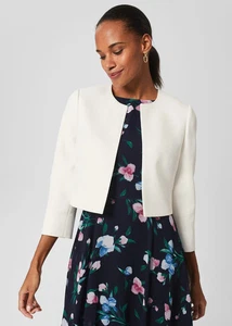HOBBS Elize Crop Jacket White UK 14 RRP £139 - Picture 1 of 5