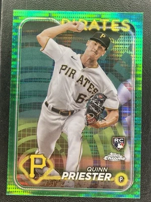 2024 Topps Chrome - Quinn Priester #55 Green Wave Refractor /99 (RC) - Image 1 of 2