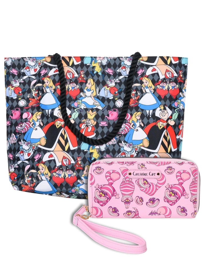 Mujer Disney Alicia en el País de las Maravillas Bolso de Mano y Cheshire Gato Billetera Conjunto de Regalo Foto 1 de 4