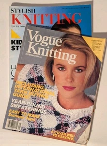 Vintage 1980s Knitting Pattern Magazines Vogue Knitting & Stylish Knitting - Picture 1 of 15