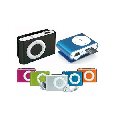 TRADE SHOP TRAESIO MINI LETTORE MP3 PLAYER CLIP USB SUPPORTA 32GB MICRO SD FM RADIO BATTERIA LITIO