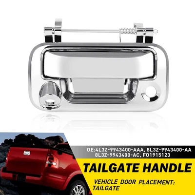 Manija de puerta trasera para Ford F-150 2005-2014 2008-2015 F-250 F-350 Super Duty cromada Foto 1 de 4