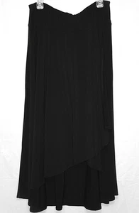 Grace Dane Lewis Women's 1X Black Stretch Flared Long High-Low Maxi Skirt $78 - Picture 1 of 3