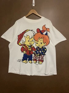 Vintage 90s Flintstones Pebbles & Bam Hanna Barbara Graphic T-Shirt Size XL - Bild 1 von 15