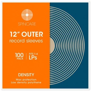 12" Premium Polythene 400 Gauge Outer Vinyl Record LP Sleeves - 100 Pack - Imagen 1 de 7