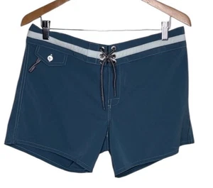 Birdwell Beach Britches Blue White Boardshorts Women Size 12 - Picture 1 of 5