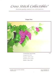 Grape Vine Cross Stitch Pattern - Cross Stitch Collectibles - Vineyard - Picture 1 of 2