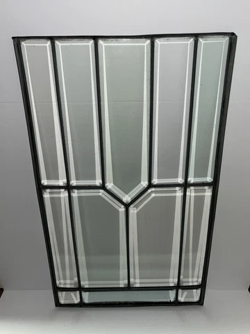 ANTIQUE (1930s) FULLY BEVELED WINDOW, LEADED IN ZINC, DEEP BEVEL, NO CRACKS Cover