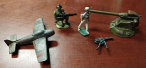 Vintage Lot Army Diecast Toys Britains Cannon Navion Plane Crescent Sailor MORE! - Picture 1 of 10