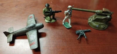 Vintage Lot Army Diecast Toys Britains Cannon Navion Plane Crescent Sailor MORE! - Image 1 of 4