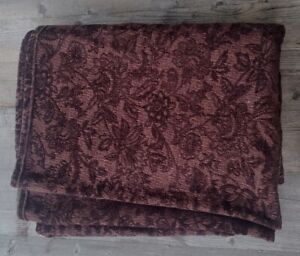 Rare ABC Carpet and Home NYC Chenille Throw - Chocolate Brown Brocade