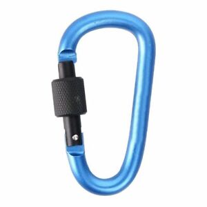 Aluminium Carabiner D-Ring Spring Clip Snap Hook Screw Lock Keyring Clasp Colour