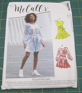 McCall's Pattern #M8178 - Misses Dresses and Belts - SZ 16-24 - UNCUT - Picture 1 of 2